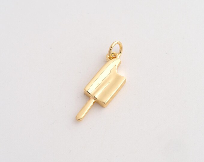 Ice Cream Pendant,Dessert Pendant,18K Gold Filled Ice Cream Charm,DIY Jewelry Accessories,24.3x8x2.7mm