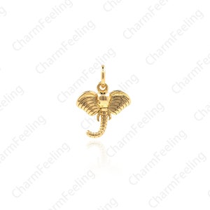 Gold Elephant Pendant, Elephant Pendant, Elephant Pendant, Gold Animal Pendant, Elephant Jewelry, DIY Jewelry Making 15.6x11.8x2.7mm 1pcs