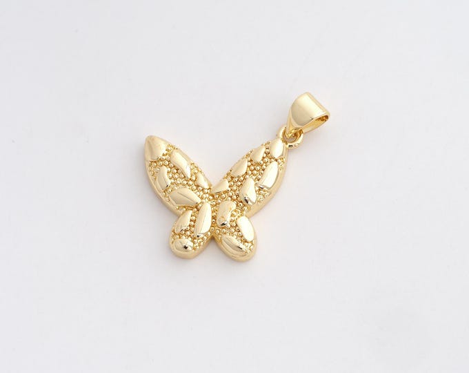 Butterfly Pendant,Insect Pendant,18K Gold Filled Butterfly Charm,DIY Jewelry Accessories,27.3x20.6x3.4mm