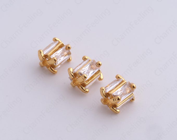 Gold Square Spacer Beads, 18K Gold Filled Tube Beads,Dainty Square Bracelet Necklace Spacer Beads, DIY Jewelry Supplies,8.2x6.7mm