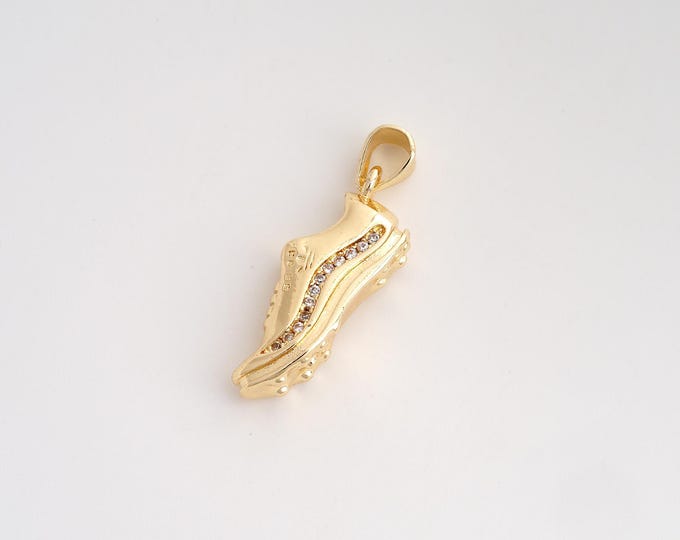 CZ Sneaker Pendant,Sneaker Pendant,18K Gold Filled Sneaker Charm,DIY Jewelry Accessories,28x9.8x5.5mm