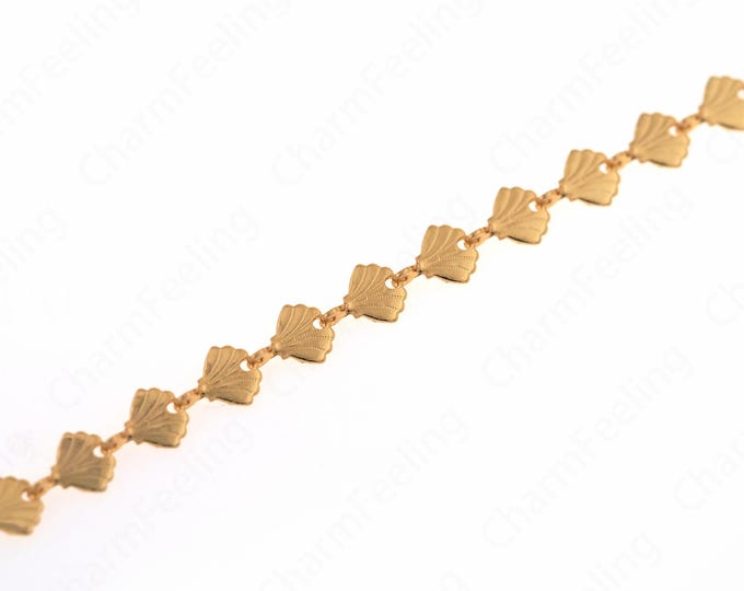 1 Meter Gold Shell Chain, 18K Gold Filled Semi Finished Chain, Specialty Chains, DIY Jewelry Making,9x6x0.5mm