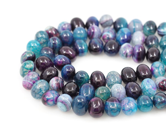 Oval Gemstone Chain, Purple Oval Gemstone Beads, Egg-Shaped Natural Stone Chain,Natural Stone Necklace, DIY Bracelet Accessories, 13x18mm