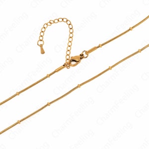 Beaded Necklace Dainty Chain Necklace,Gold Necklace, Layered Necklace,Stainless Steel Chain Classic Chain Necklace 37+6cm