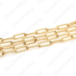 Paperclip Chain, Brass Square Chain, Semi-Finished Chain, Oval Chain,Nickel Free Unfinished Link Chain 1 meter