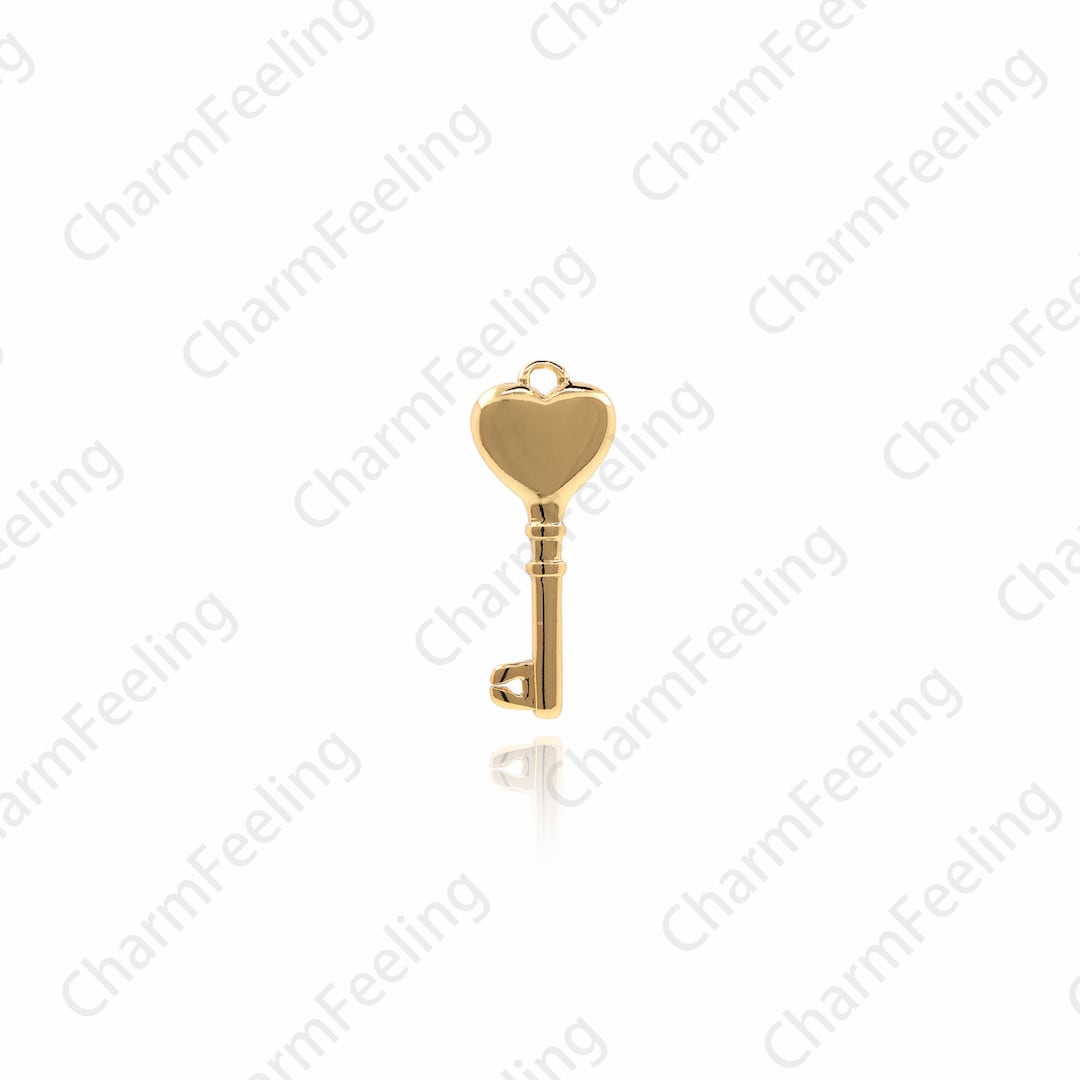 18K Gold Filled Key Necklace, Heart-shaped Key Pendant, Key Charm ...