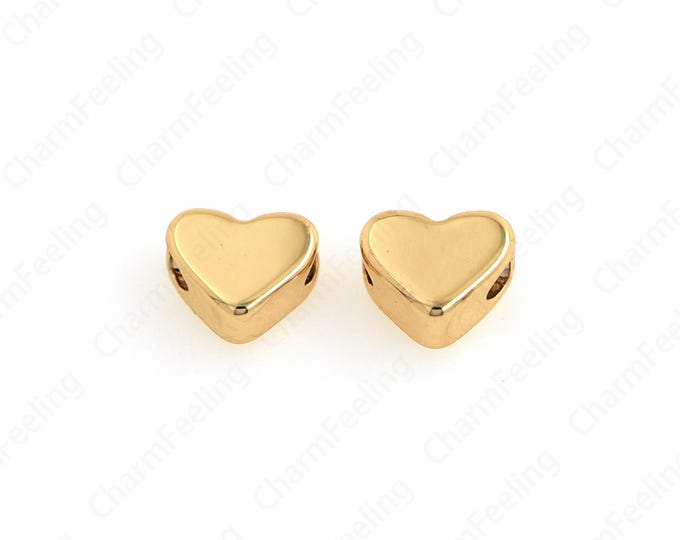 10 pcs Love Spacer Beads,18K Gold Filled Heart-Shaped Spacer Beads,Love Charm,Spacer Beads Charm, DIY Jewelry Accessories,6.8x3mm