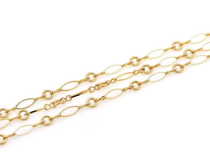 1 Meter,Welded Chain,18K Gold Filled Small Rectangular Chain,Semi-Finished Chain,Brass Chain,DIY Jewelry Necklace Bracelet Making Chain,5mm