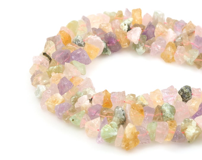 Unfinished Gem Beads, Light Colorful Rough Stone,Natural Stone Chain, Gem Chain, DIY Bracelet And Necklace Accessories,7-10x10-15mm
