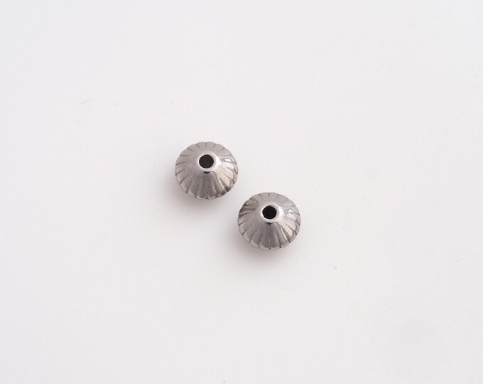 5 pcs Stainless Steel Round Spacer Beads, Tube Beads, Round Beads, DIY Bracelet Necklace Jewelry Making,7x4.4mm Hole 2mm
