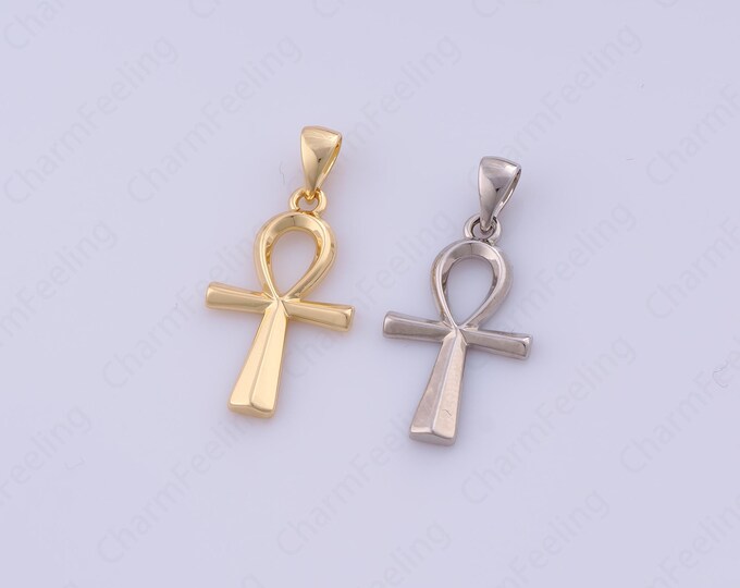 Cross Pendant, Religious Charm,18K Gold Filled Cross Necklace,Christian Charm, DIY Jewelry Making Accessories,28.3x13x1.6mm