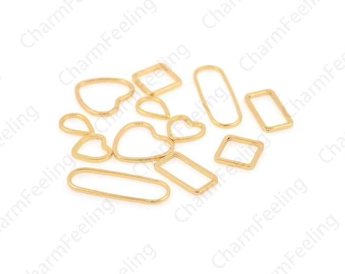 Raw Brass Rectangular Pendant, Heart Pendant, Square Pendant, Oval Pendant, Drop-Shaped Pendant, Original Brass Find  1pcs