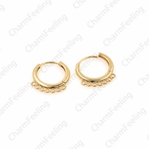 18K Gold Filled Round Earrings,Round Earring Accessories,Round Charms,DIY Jewelry Earring Accessories 16.5x16x2mm