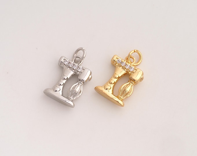 CZ Mixer Pendant,Blender Pendant,18K Gold Filled Mixer Charm,DIY Jewelry Accessories,19.3x11.8x4mm