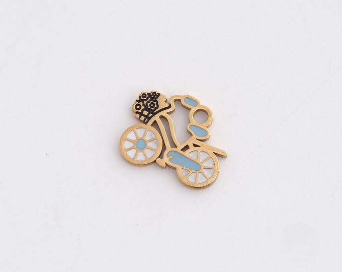 Enamel Bike Charms,Dainty Bike Charm, 18K Gold Filled Bike Pendant,DIY Jewelry Accessories 11.8x14x1.3mm