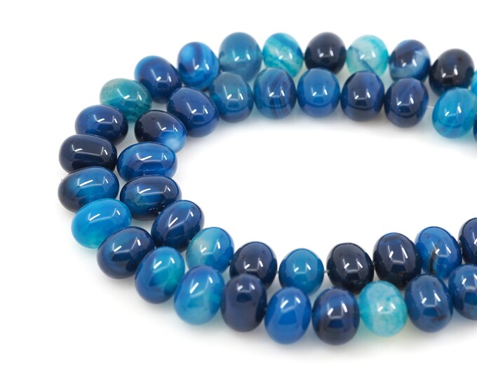 Blue Oval Gemstone Beads, Blue Apatite Egg-Shaped Natural Stone Chain, Gemstone Necklace, DIY Bracelet Necklace Accessories, 13x18mm