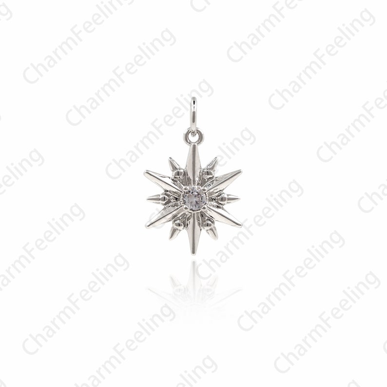 Polaris Charm Polaris Pendant Venus Necklace Polaris Necklace 19.5\u00d712.2\u00d73.8mm 1pcs Micro-Pave Polaris Pendant