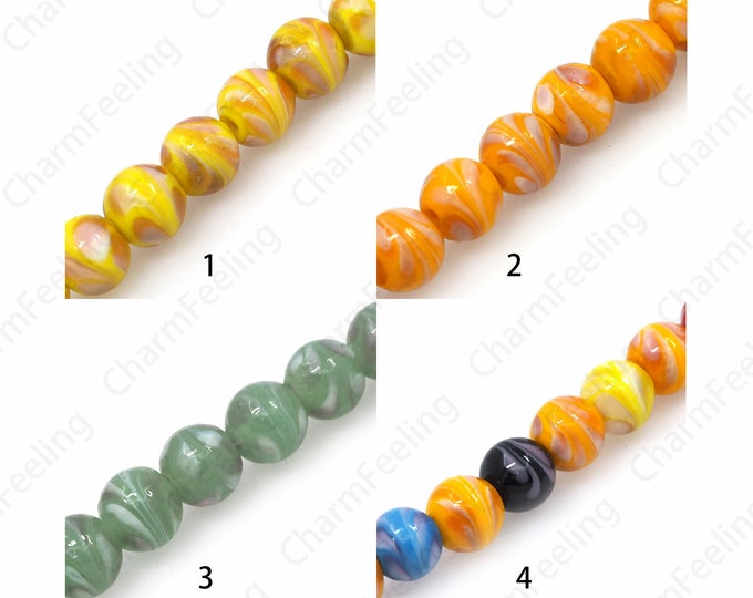 Murano Spacer Beads,Glass Jewelry,Gold Persian Glass Beads,Necklace Beads,Glass Spacer Beads,DIY Beading Supplies,10mm