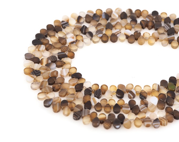 Drop-Shaped Brown Gemstone Beads, Drop-Shaped Natural Stone Chain, Gem Chain, DIY Bracelet Necklace Accessories, 6x8mm