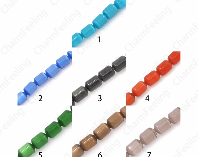 Lampwork Glass Beads, Cylindrical Glass Beads, Bar Spacer Beads, Murano Glass Beads, DIY Beading Supplies, 13.5x9mm