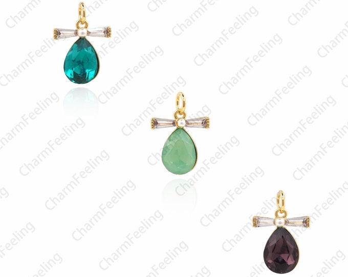 Drop-shaped crystal pendant, tears pendant,Drop-shaped pendant charm, DIY jewelry making supplies 14 ×10×4.5mm  1pcs