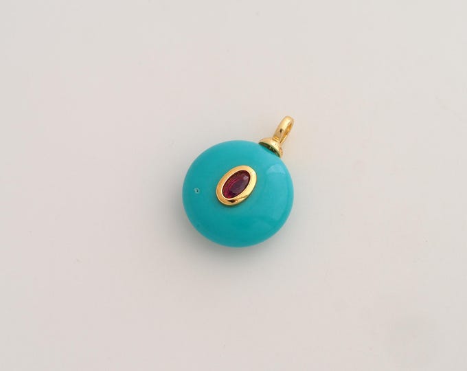 Natural Stone Pendant,Energy Stone Pendant,18K Gold Filled Stone Charm,DIY Jewelry Accessories,22x15.7x8mm