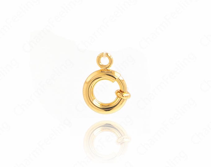 Round Spring Clasps,Nautical Clasp,Wheel Clasps,18K Gold Filled Golden Sailor Clasps,DIY Jewelry Supplies 9.5x7.5x1.8mm