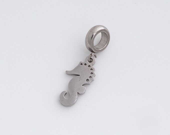 Stainless Steel Seahorse Pendant,Marine Life Charms,Seahorse Charm, DIY Jewelry Supplies, 27.6x8.4x1.4mm