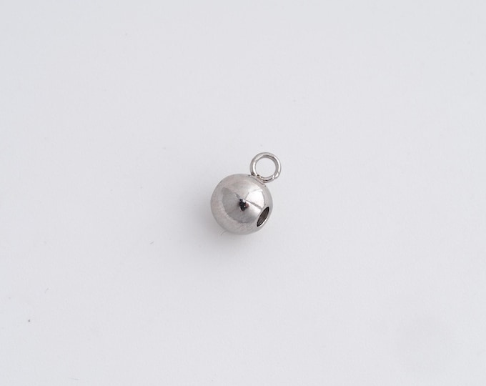 10 pcs Stainless Steel Round Charm,Ball Pendant, Round Ball Charm,DIY Jewelry Accessories 8.8x5.8x5.2mm