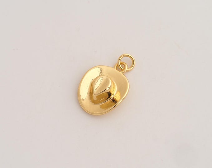 5 pcs Cowboy Hat Pendant,Cowboy Hat Pendant,18K Gold Filled Cowboy Hat Charm,DIY Jewelry Accessories,22x14x5mm