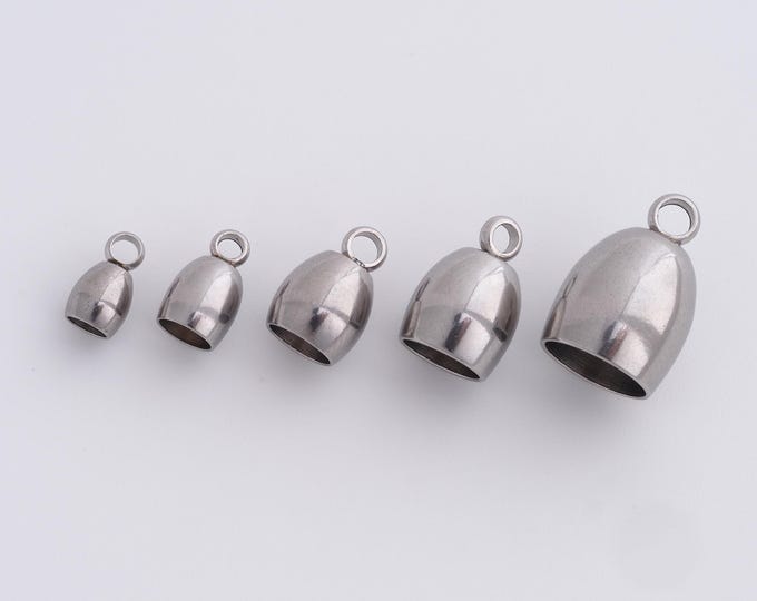 20 pcs End Tip Caps,Stainless Steel End Tip Caps,End Tip Caps,Leather End Tip Caps,DIY Jewelry Supplies