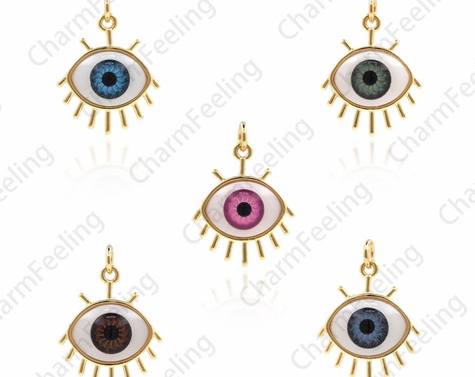 Eye Pendant,Eye Charm,Suitable For DIY Necklace/Bracelet Pendant Making 25x17.5x6.5mm