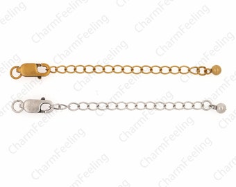 Lobster Clasp Chain, Chain Accessories, Sterling Silver Extension Chain, 18K Gold Filling S925 Silver Tail Chain, DIY Jewelry Supplies, 6cm