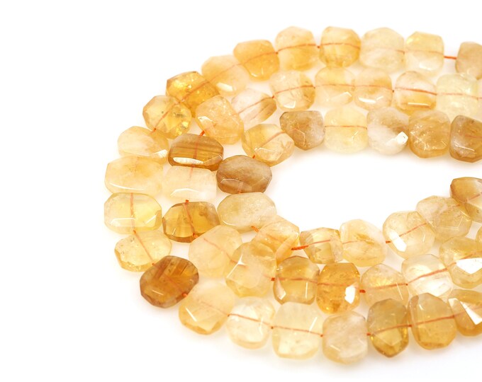 Yellow Crystal Chain,Faceted Gem Beads,Natural Stone Necklace, Gemstone Necklace, Natural Stone Bead, Crystal Charm,Jewelry Supplier,15x20mm