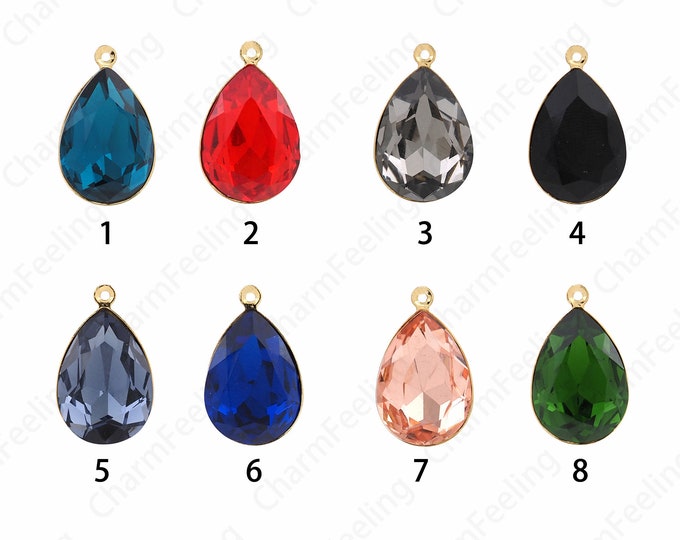 Micropavé CZ Waterdrop Charm, 18K Gold Filled Waterdrop Necklace, Waterdrop Pendant, Teardrop Charm, DIY Jewelry Supplies,21.5x13.5x9.5mm