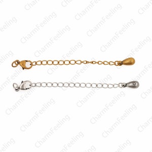 18K Gold Filling S925 Silver Tail Chain, Chain Accessories, Lobster Clasp Chain, Sterling Silver Extension Chain, DIY Jewelry Supplies, 6cm
