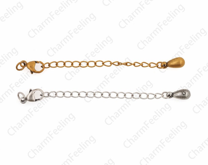 18K Gold Filling S925 Silver Tail Chain, Chain Accessories, Lobster Clasp Chain, Sterling Silver Extension Chain, DIY Jewelry Supplies, 6cm