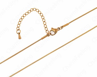 Box Chain Necklace Gold Necklace, Dainty Chain Necklace,  Layered Necklace,Stainless Steel Chain Classic Chain Necklace 37+6cm