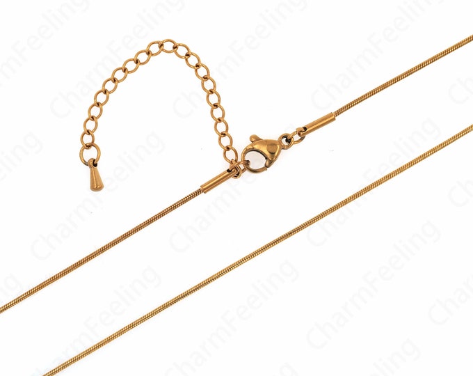 Box Chain Necklace Gold Necklace, Dainty Chain Necklace,  Layered Necklace,Stainless Steel Chain Classic Chain Necklace 37+6cm