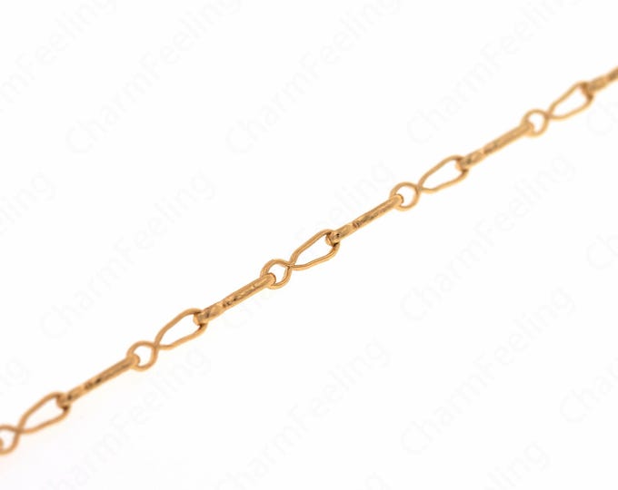 1 Meter Oblong Cable Chain, 18K Gold Filled Necklace Chain, Minimalist Bracelet Necklace Accessories, Gold Rolo Chain 7.6x1.8mm