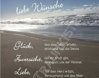 Wünsche Karte"Sandherz Meer 1" T0043