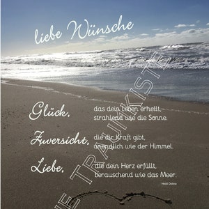 Wünsche Karte"Sandherz Meer 1" T0043