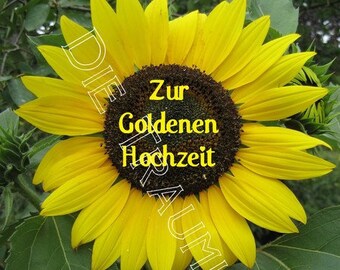 Goldene Hochzeit Karte "Sonnenblume" TD0011
