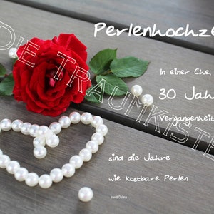 Perlenhochzeit Karte "Rose 3" TD0082