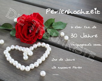 Perlenhochzeit Karte "Rose 3" TD0082