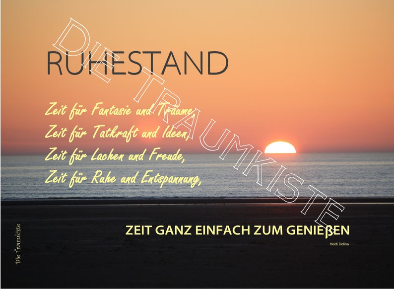 Ruhestand KarteSonnenuntergang TH0058 Etsy.de