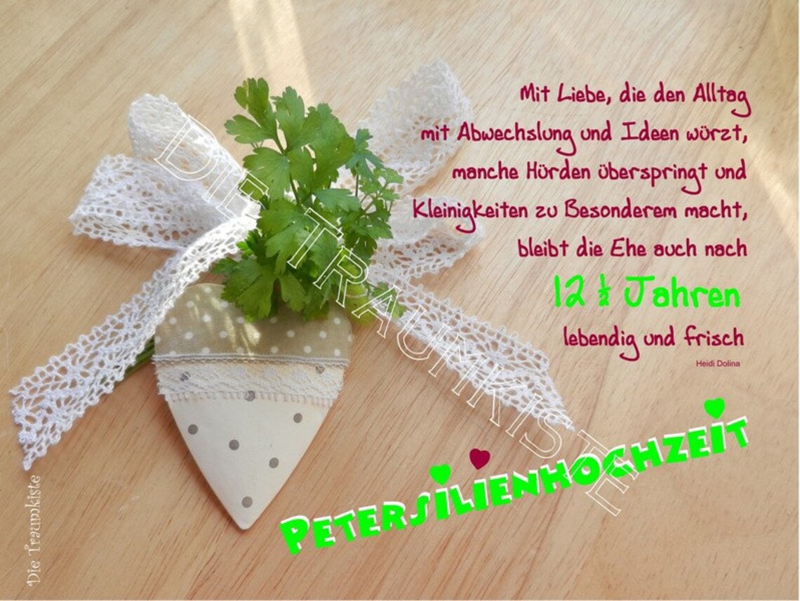 Petersilienhochzeit Karte Schleife 4 TD0051 | Etsy