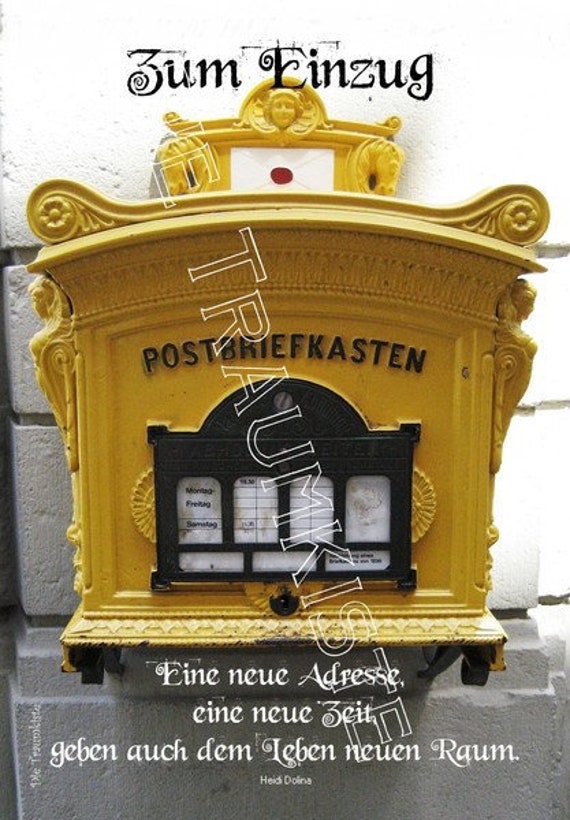 Einzug Karte Briefkasten gelb TH0002 | Etsy