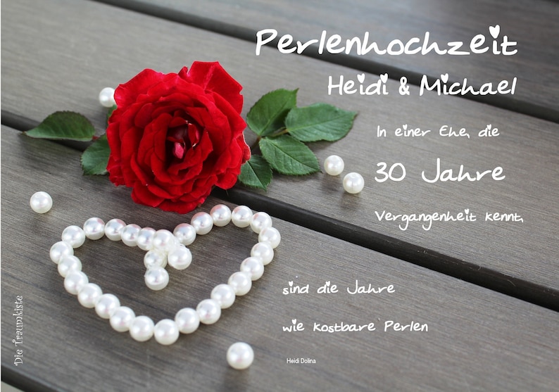 Perlenhochzeit Karte Rose 3 TD0082 Etsy