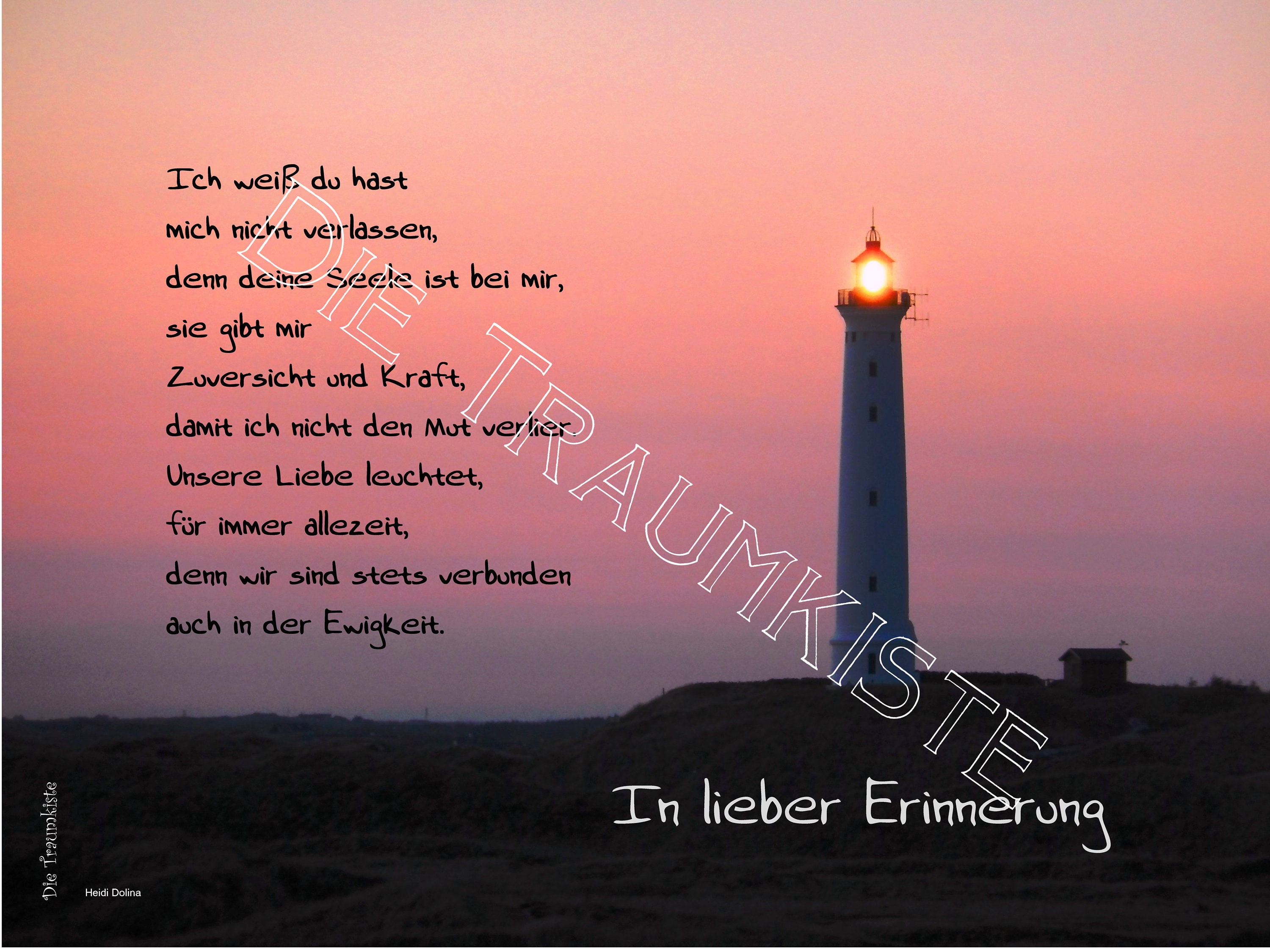 Trauerkarte Leuchtturm Licht 1 TC0001 Etsy.de